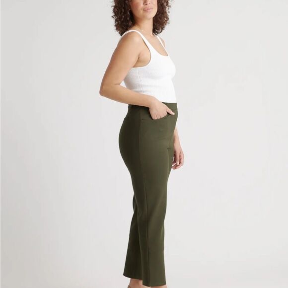 Quince Ultra-Stretch Ponte Straight Leg 4-Pocket Pants size XL green nwt - Picture 4 of 9